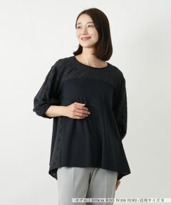 Leilian / レリアン カットソー | レース切替カットソー【Leilian WHITE LABEL】