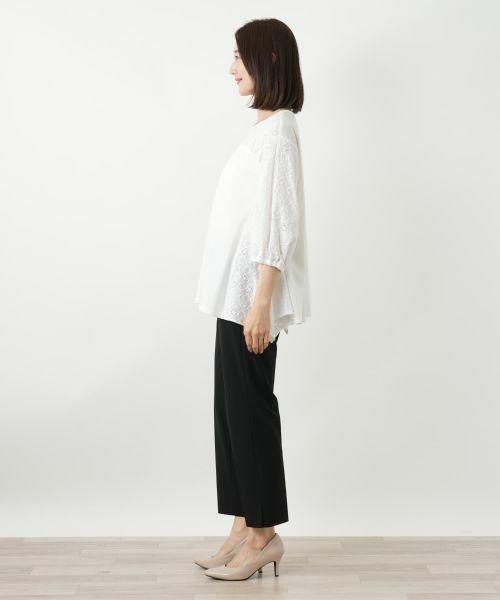 Leilian / レリアン カットソー | レース切替カットソー【Leilian WHITE LABEL】 | 詳細2