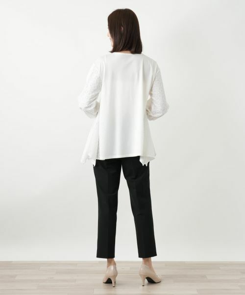 Leilian / レリアン カットソー | レース切替カットソー【Leilian WHITE LABEL】 | 詳細3