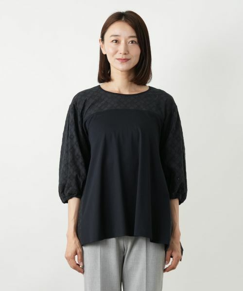 Leilian / レリアン カットソー | レース切替カットソー【Leilian WHITE LABEL】 | 詳細7