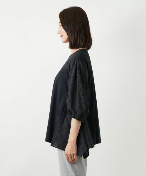 Leilian / レリアン カットソー | レース切替カットソー【Leilian WHITE LABEL】 | 詳細8