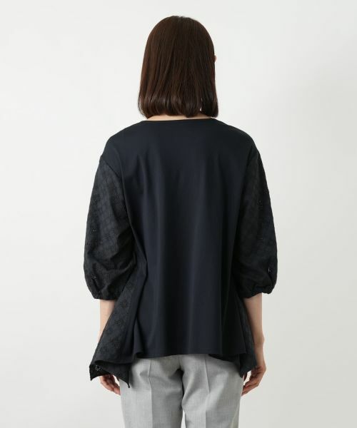 Leilian / レリアン カットソー | レース切替カットソー【Leilian WHITE LABEL】 | 詳細9