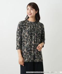 Leilian / レリアン カットソー | プリントバンドカラーブラウス【Leilian WHITE LABEL】