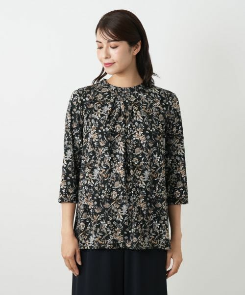 Leilian / レリアン カットソー | プリントバンドカラーブラウス【Leilian WHITE LABEL】 | 詳細10