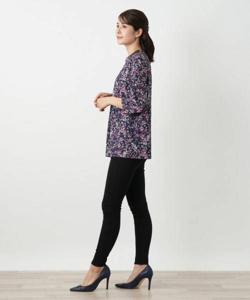 Leilian / レリアン カットソー | プリントバンドカラーブラウス【Leilian WHITE LABEL】 | 詳細2