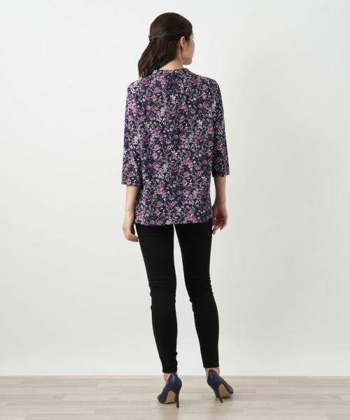 Leilian / レリアン カットソー | プリントバンドカラーブラウス【Leilian WHITE LABEL】 | 詳細3