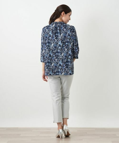 Leilian / レリアン カットソー | プリントバンドカラーブラウス【Leilian WHITE LABEL】 | 詳細6