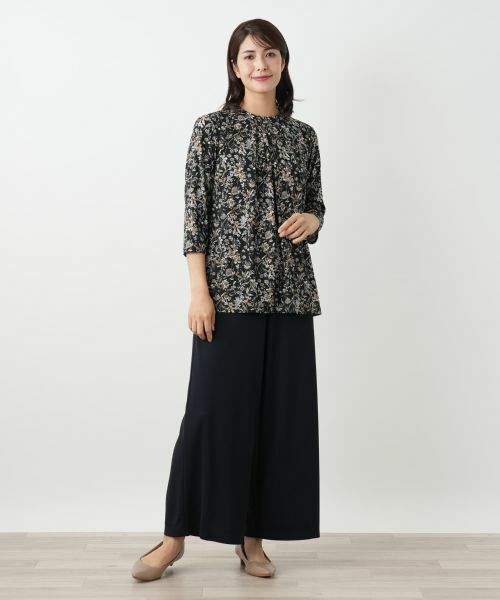 Leilian / レリアン カットソー | プリントバンドカラーブラウス【Leilian WHITE LABEL】 | 詳細7