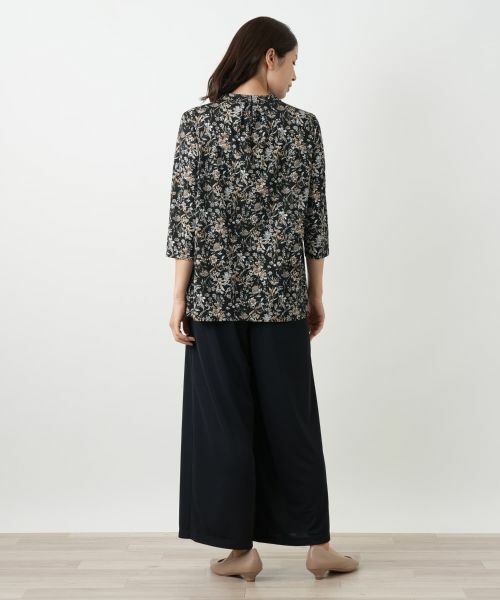 Leilian / レリアン カットソー | プリントバンドカラーブラウス【Leilian WHITE LABEL】 | 詳細9