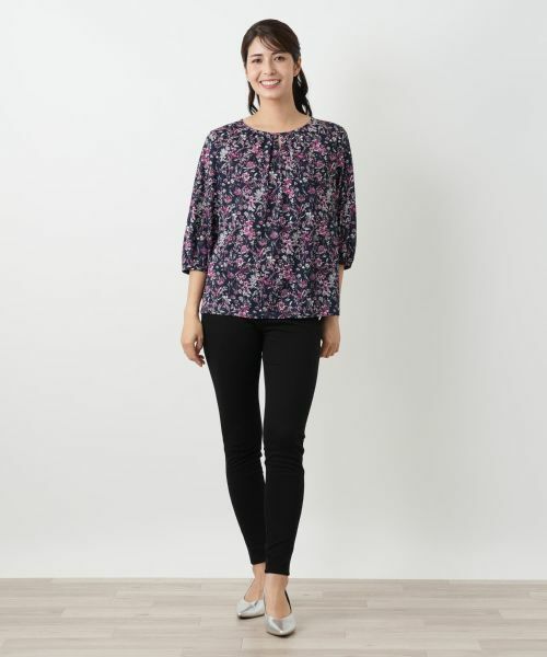 Leilian / レリアン カットソー | プリントフレアブラウス【Leilian WHITE LABEL】 | 詳細1