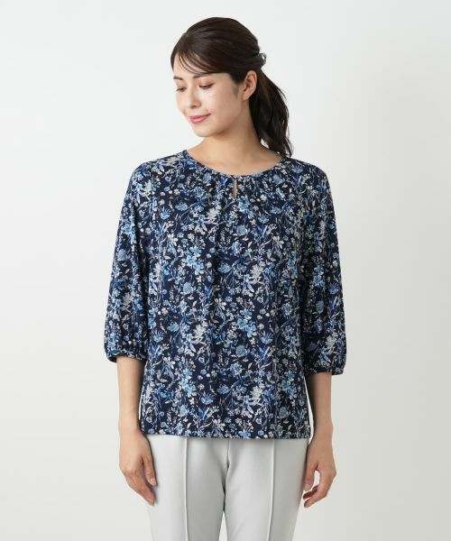 Leilian / レリアン カットソー | プリントフレアブラウス【Leilian WHITE LABEL】 | 詳細10
