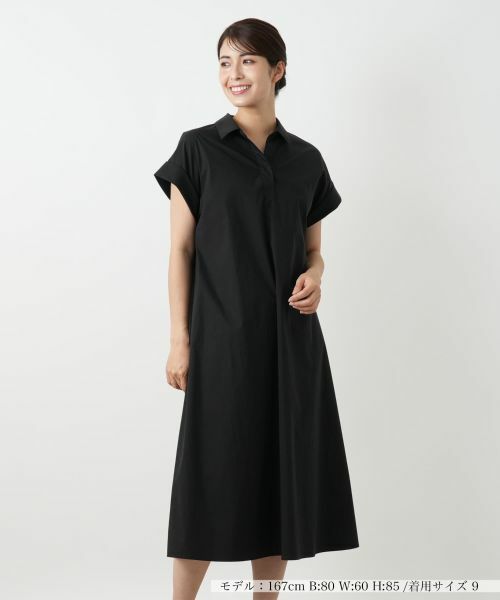Leilian / レリアン ドレス | 洗えるサックワンピース(ブラック)