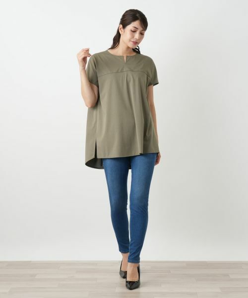 Leilian / レリアン シャツ・ブラウス | バック切替キーネックブラウス | 詳細1