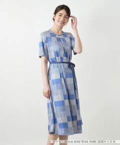 Leilian / レリアン ドレス | 幾何学柄フレアワンピース【ROCHAS Premiere】