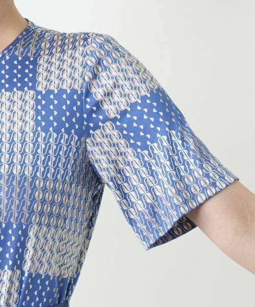 Leilian / レリアン ドレス | 幾何学柄フレアワンピース【ROCHAS Premiere】 | 詳細15