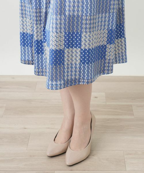 Leilian / レリアン ドレス | 幾何学柄フレアワンピース【ROCHAS Premiere】 | 詳細17