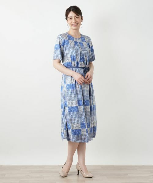 Leilian / レリアン ドレス | 幾何学柄フレアワンピース【ROCHAS Premiere】 | 詳細5