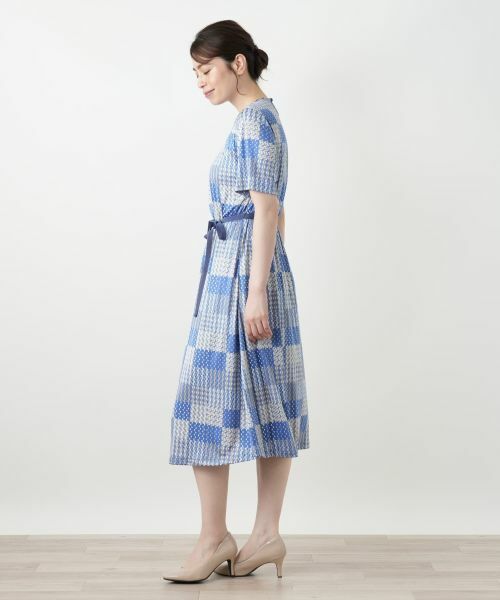 Leilian / レリアン ドレス | 幾何学柄フレアワンピース【ROCHAS Premiere】 | 詳細6