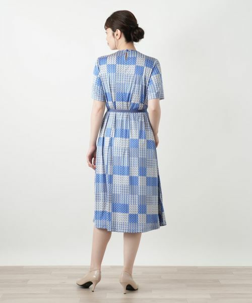 Leilian / レリアン ドレス | 幾何学柄フレアワンピース【ROCHAS Premiere】 | 詳細7