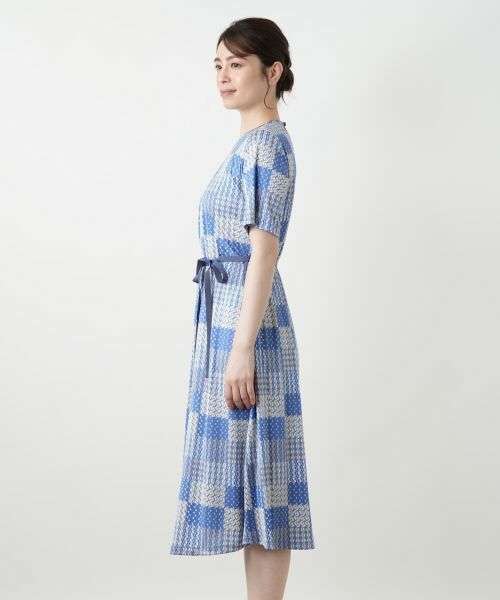 Leilian / レリアン ドレス | 幾何学柄フレアワンピース【ROCHAS Premiere】 | 詳細9