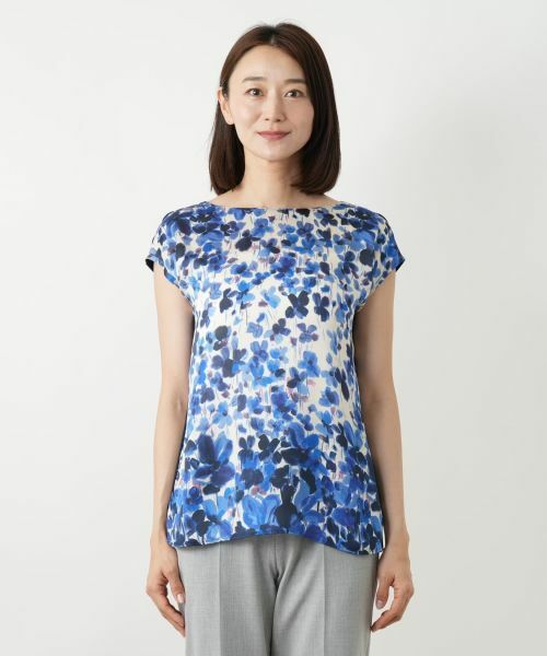 Leilian / レリアン シャツ・ブラウス | プリント切替ブラウス【ROCHAS Premiere】 | 詳細4