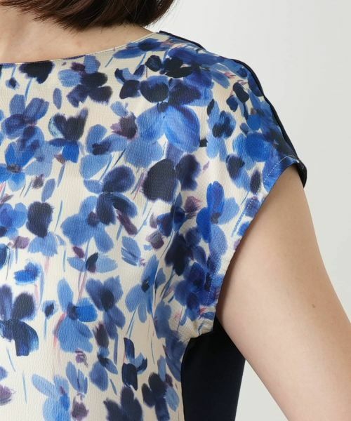 Leilian / レリアン シャツ・ブラウス | プリント切替ブラウス【ROCHAS Premiere】 | 詳細9