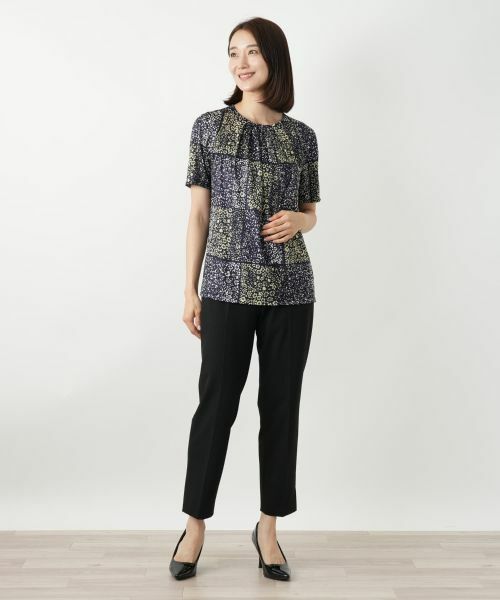 Leilian / レリアン カットソー | フラワープリントカットソー【ROCHAS Premiere】 | 詳細1