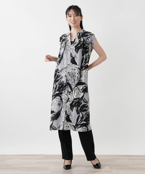 Leilian / レリアン シャツ・ブラウス | 洗えるプリントチュニックブラウス | 詳細5