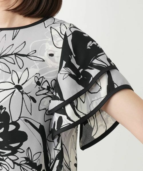 Leilian / レリアン シャツ・ブラウス | ティアードスリーブプリントブラウス | 詳細12