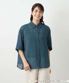 Leilian / レリアン シャツ・ブラウス | シアーチェックブラウス【Leilian WHITE LABEL】