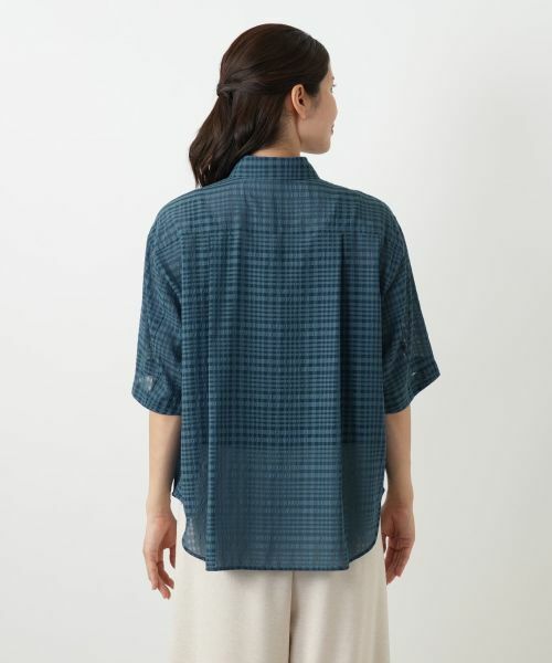 Leilian / レリアン シャツ・ブラウス | シアーチェックブラウス【Leilian WHITE LABEL】 | 詳細12