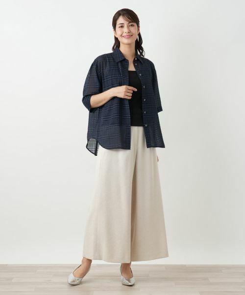 Leilian / レリアン シャツ・ブラウス | シアーチェックブラウス【Leilian WHITE LABEL】 | 詳細4