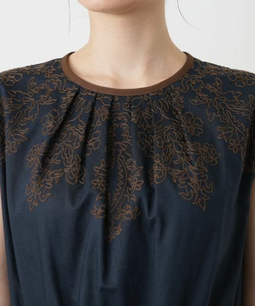 Leilian / レリアン ドレス | 刺繍フレンチスリーブワンピース | 詳細11