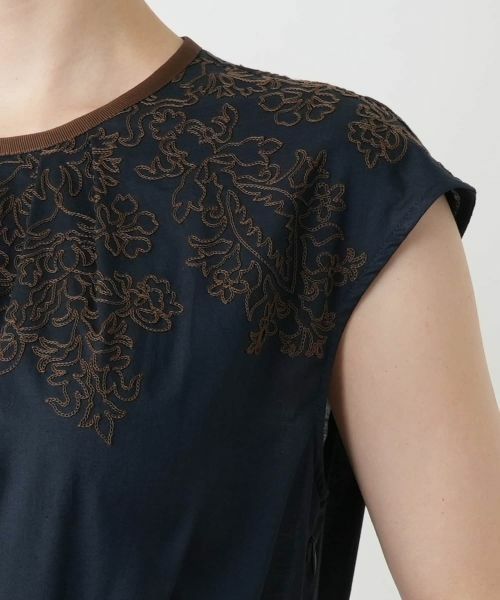 Leilian / レリアン ドレス | 刺繍フレンチスリーブワンピース | 詳細13