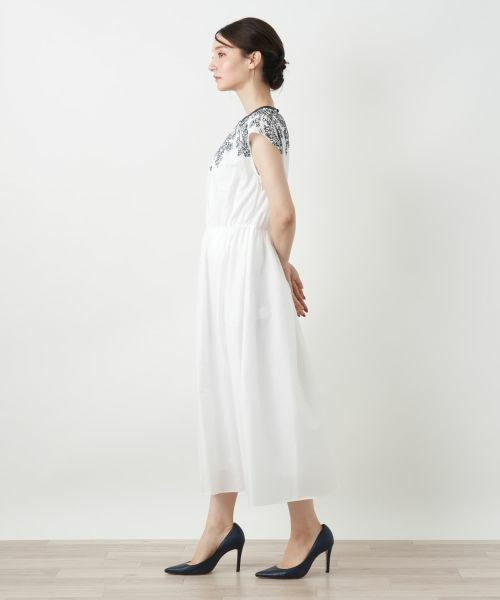 Leilian / レリアン ドレス | 刺繍フレンチスリーブワンピース | 詳細2