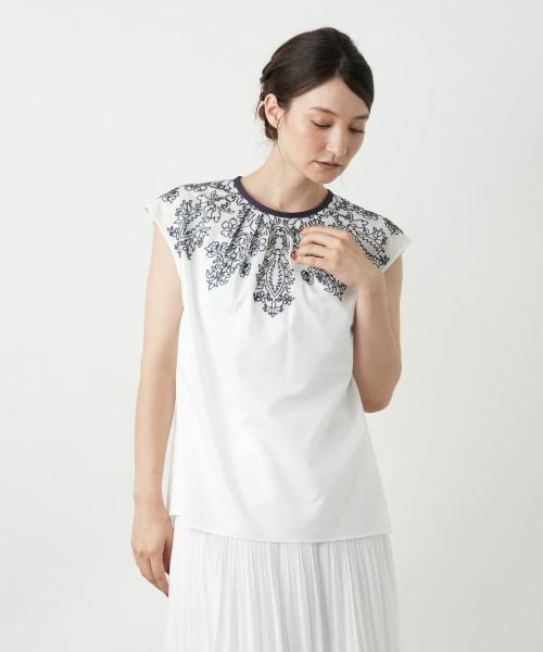 Leilian / レリアン シャツ・ブラウス | 刺繍フレンチスリーブブラウス | 詳細10