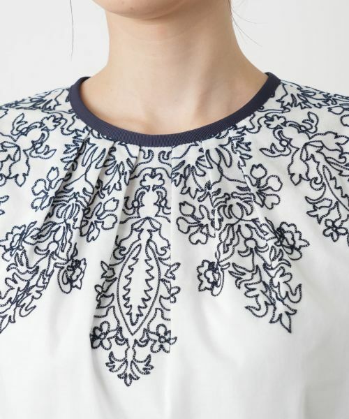 Leilian / レリアン シャツ・ブラウス | 刺繍フレンチスリーブブラウス | 詳細11