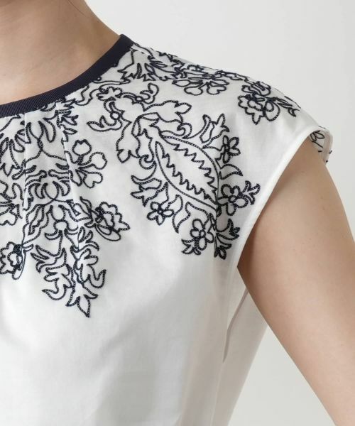 Leilian / レリアン シャツ・ブラウス | 刺繍フレンチスリーブブラウス | 詳細14