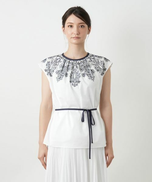 Leilian / レリアン シャツ・ブラウス | 刺繍フレンチスリーブブラウス | 詳細7