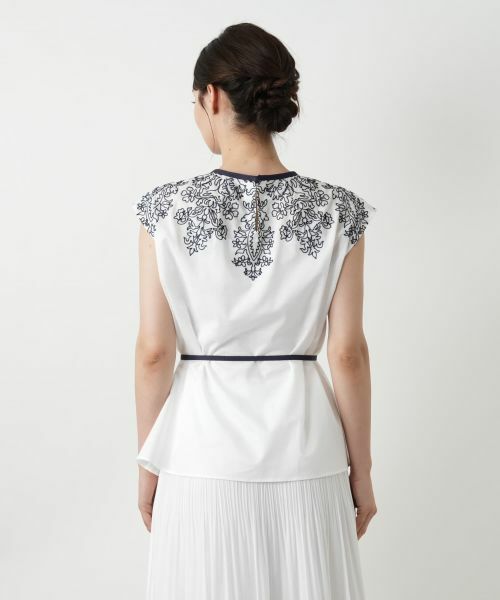 Leilian / レリアン シャツ・ブラウス | 刺繍フレンチスリーブブラウス | 詳細9