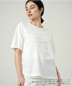 Leilian / レリアン カットソー | リボンボーダーカットソー