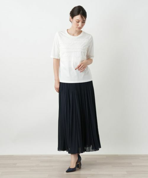 Leilian / レリアン カットソー | リボンボーダーカットソー | 詳細1