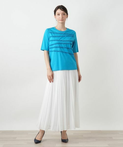 Leilian / レリアン カットソー | リボンボーダーカットソー | 詳細7