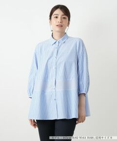 Leilian / レリアン シャツ・ブラウス | ストライプ切替ブラウス【MUSE BY ROCHAS Premiere】