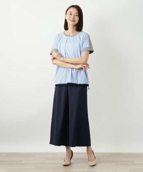 Leilian / レリアン カットソー | ストライプ切替カットソー【MUSE BY ROCHAS Premiere】 | 詳細1