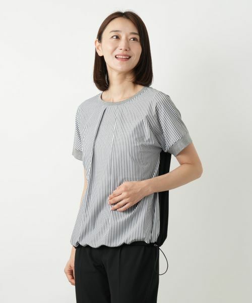 Leilian / レリアン カットソー | ストライプ切替カットソー【MUSE BY ROCHAS Premiere】 | 詳細10