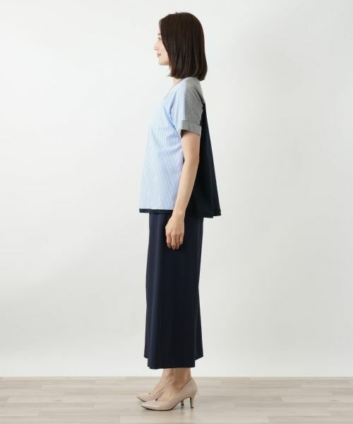 Leilian / レリアン カットソー | ストライプ切替カットソー【MUSE BY ROCHAS Premiere】 | 詳細2