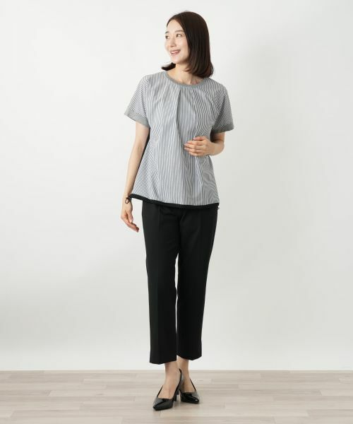 Leilian / レリアン カットソー | ストライプ切替カットソー【MUSE BY ROCHAS Premiere】 | 詳細4