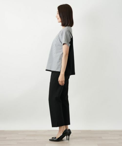 Leilian / レリアン カットソー | ストライプ切替カットソー【MUSE BY ROCHAS Premiere】 | 詳細5