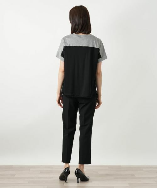 Leilian / レリアン カットソー | ストライプ切替カットソー【MUSE BY ROCHAS Premiere】 | 詳細6